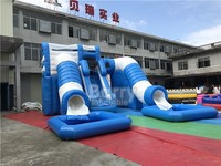 Parc aquatique commercial Toboggan gonflable pour enfants Toboggan en PVC Jouet gonflable personnalisé Plusieurs toboggans Toboggan aquatique pour enfants avec piscine