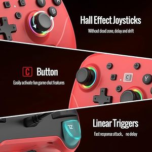 Manette filaire professionnelle BETMI RGB pour Switch 2 avec double vibration, détection de mouvement 9 axes, bouton C et joysticks à effet Hall - Product Image 2