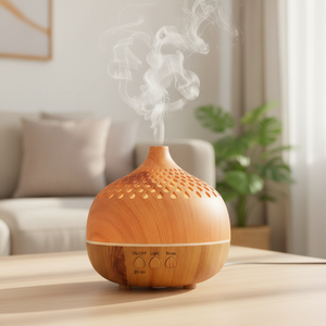 Ультразвуковой аромадиффузор с текстурой дерева, бесшумный распылитель ароматов для эфирных масел - Product Image 5