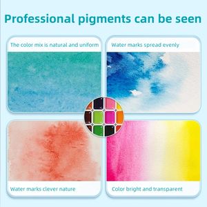 Demi-casserole OEM écologique Vente directe d'usine OEM 24 artiste peintures à l'<span class=keywords><strong>aquarelle</strong></span> moules à gâteau en métal <span class=keywords><strong>aquarelle</strong></span> semi-sèche pour l'art - Product Image 2