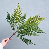 Feuillage de fougère artificielle 13 feuilles 55cm en plastique tricolore pour plante murale, bonsaï, décoration intérieure