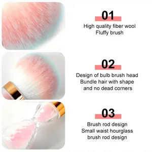 Cepillo para Uñas de Gel, Herramienta de Manicura, Cepillo para Polvo de Uñas con Mango de Reloj de Arena, Suave para Eliminar Polvo y Limpiar - Product Image 5
