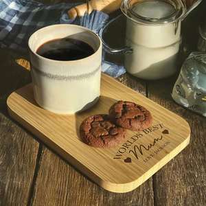 Bandeja Clásica de Madera Resistente al Calor para Té y Galletas, Regalo para Mamá, Tabla para Servir con Nombre Grabado Personalizado, Desayuno, Día de la Madre - Product Image 2