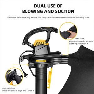 Souffleur portable domestique 3-en-1 de haute qualité et haute puissance 3800W réglable avec fonctions de soufflage, d'aspiration et de broyage - Product Image 2