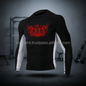 Power-Flex Long Sleeve Rash Guards Sports Safety-Iron Punch Brand Polyester Spandex Material Double Flat Lock Stitching - Product Image 3