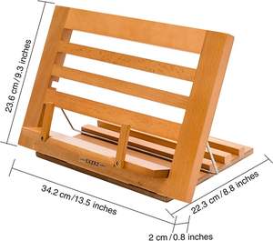 Support de <span class=keywords><strong>livre</strong></span> de cuisine en bois réglable pour la cuisine, support de recettes en bambou - Product Image 5