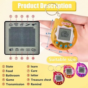Virtual Electronic Digital Pets Keychain Game Keyring Retro Handheld Game Machine Nostalgic 90s Toy for Boys Girls - Product Image 5