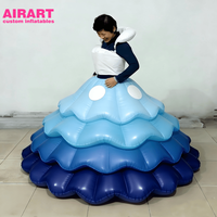 Nouvelle conception de robe gonflable en PVC colorée pour accessoire de scène, costumes de princesse personnalisés pour adultes, déguisement