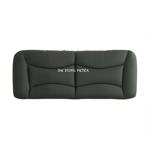 Cojín de cabecera de tela gris oscuro de 53.9 pulgadas acolchado para lectura y descanso en la cama - Product Image 1