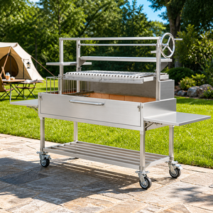 Parrilla Profesional de Carbón Argentino para Asado, de Acero Inoxidable y Ladrillo Refractario, Tipo Santa María, para <span class=keywords><strong>Restaurante</strong></span> - Product Image 2