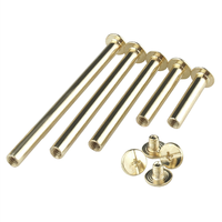 Attaches M3 M4 M5 X 15mm 20mm 25mm 30mm 50mm poteau de reliure à tête plate fendue vis Chicago plaquées laiton vis de poteau de reliure de livre