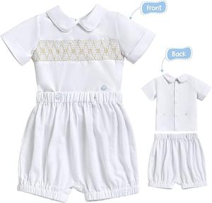 Ensemble de baptême et de cérémonie pour petit garçon, vêtements de baptême, vêtements de cérémonie pour nouveau-né, ensemble d'église, combinaison à manches courtes d'été pour bébé - Product Image 6