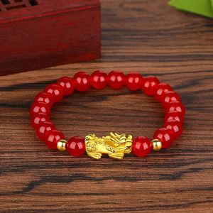Trendy Gold Plated Wealth Pixiu Lucky <b>Bracelet</b> Glass <b>Beads</b> Beaded Animal Amulet <b>Men</b> Women's <b>Bracelet</b> - Product Image 6