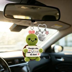 Un llavero <span class=keywords><strong>de</strong></span> tortuga hecho a mano adornado con una etiqueta inspiradora que dice Nunca olvides cuánto eres poderoso, como regalo. - Product Image 2