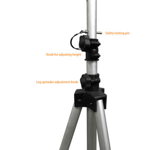 K-306-1 Adjustable Heavy Duty Anodized Anti-Corrosion Tripod <b>Speaker</b> <b>Stand</b> with 50kg Capacity and 106-183cm Height Adjustment - Product Image 3