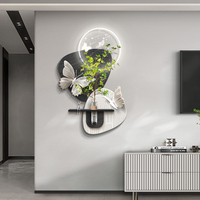 Fleurs modernes plantes hydroponiques grès tissu Art décor peinture Restaurant fond mur brillant peinture LED