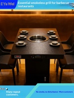 Table de barbecue sans fumée en acier inoxydable Yawei, double usage (rôtisserie et cuisson), équipement de restauration pour buffet