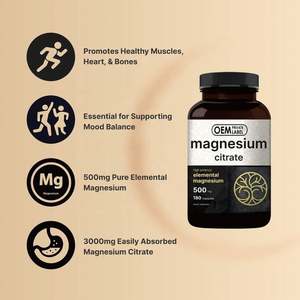 Amazon-Hot OEM Magnesiumzitrat Magnesium-Glycinat-Kapseln Schlafpillen 500 mg Herz-Stärkungs-Muskel-Schlaf-Supplement - Product Image 3