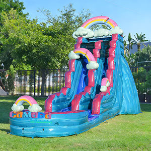 Château gonflable géant en PVC <span class=keywords><strong>de</strong></span> qualité commerciale avec toboggan aquatique et piscine pour loisirs et <span class=keywords><strong>jeux</strong></span> en plein air - Product Image 6