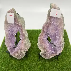 High Quality Natural Pink Amethyst Slices Crystal Slab Healing Crystal Polished Amethyst Slices