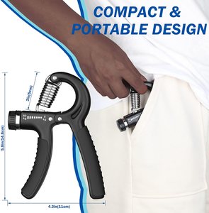 Custom Logo Portable Adjustable Silicone <b>ABS</b> Hand Grip Strengthener Set Finger Forearm Muscle <b>Exerciser</b> Trainer Fitness Load - Product Image 2