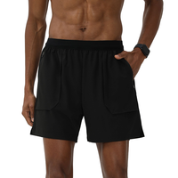 Short de gym personnalisé Vêtements de sport pour hommes Pantalon de course respirant avec poche arrière zippée Short de fitness à fente latérale Short de gym pour hommes