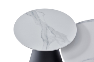 Mesas anidadas de cerámica de lujo modernas, muebles de sala de estar inspirados en la galaxia, juego de mesa de centro de madera para salón - Product Image 4