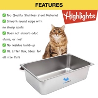 Bac à litière pour chats en acier inoxydable multifonction extra large et robuste réutilisable OEM 20L espace intérieur facile à nettoyer Plateaux pour fournitures pour animaux de compagnie