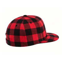 Gorra Snapback de Lona a Cuadros Rojos y Negros, Unisex, Estilo Leñador, para Deportes al Aire Libre