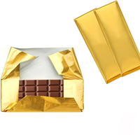Envoltorios de lámina dorada, envoltorios de caramelo de chocolate, envoltorios de lámina de aluminio con hojas de lámina de respaldo de papel grueso