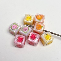 Handgeschilderde fruit-acryl vierkante focal beads vijfpuntige ster kraal pen accessoires DIY handgemaakte telefooncharms & tas hanger
