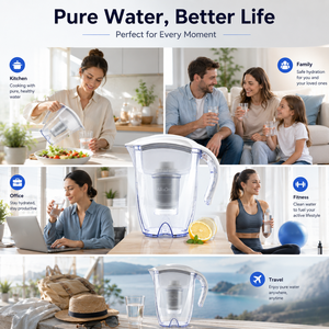 <span class=keywords><strong>Jarra</strong></span> Purificadora de <span class=keywords><strong>Agua</strong></span> Alcalina de Hidrógeno Premium, Tecnología de Filtración Avanzada, Operación Manual, Capacidad de 3.5L, <span class=keywords><strong>para</strong></span> Uso Doméstico y al Aire Libre - Product Image 6