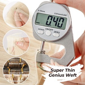 Extensions de <span class=keywords><strong>cheveux</strong></span> Honorhair One Donor Hair Genius Weft, <span class=keywords><strong>cheveux</strong></span> russes naturels 100% humains, cuticules alignées, lisses, clairs, pour balayage - Product Image 4