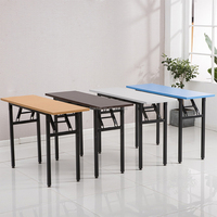Table à manger rectangulaire pliante en contreplaqué ignifuge avec structure en acier moderne pour hôtels et événements en plein air (vente en gros)