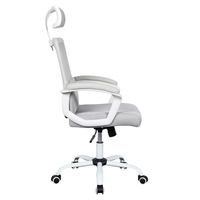 Chaises de bureau ergonomiques modernes personnalisées pour la maison, réglables, pivotantes à 360 degrés, en tissu blanc, Ruixing RX-9021, métal