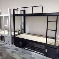 Lit superposé triple métallique épaissi 90*200 relevable pour appartement, adapté aux ateliers, écoles et hôpitaux