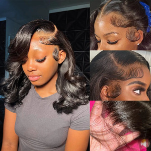 Parrucche con Lace di Capelli Umani Trasparenti Ondulate Corpose Ricci All'ingrosso Grado Brasiliano 10A Sciolte per Donne Bianche Nere Lunghe con Pizzo Svizzero - Product Image 2