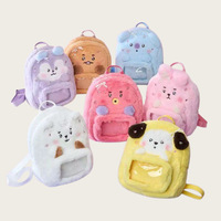 Sac à dos en peluche BT21 Minini en stock, sac à dos de voyage pour enfants avec fenêtre transparente, sac à dos de rangement en peluche Kpop