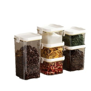 Airtight Food Storage Jar Rectangle Pet Body With Silicone Seal For Kitchen Spices Grains Cereals - Product Image 3