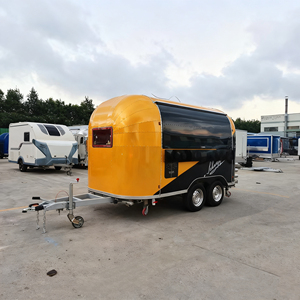 Commercial Signature Orange Food Cart <b>Portable</b> <b>Mini</b> Outdoor Export Vending Kiosk Mobile Food Trailer Ice Cream Stainless Steel 4 - Product Image 2