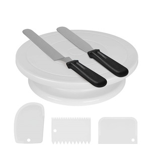 Cake Turntable Set With Scraper And Spatula 11 Inch For Cake Decorating Indoor Use - Product Image 4
