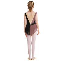 Justaucorps de danse lyrique personnalisé pour filles, col montant, strass, jupe en maille, taille 6-16