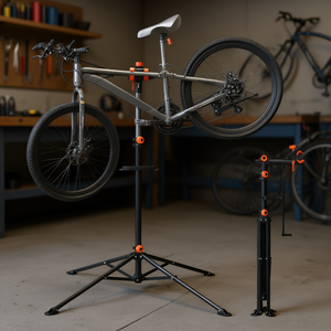 Support de réparation de vélo en acier robuste, hauteur réglable, bras télescopique, plateau magnétique pour outils, pour travaux d'entretien de vélo - Product Image 2