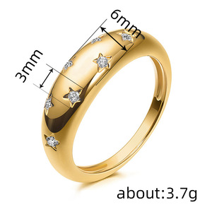Anello a Forma di Stella per Donne, Design Semplice, Accessorio da Dito per Uso Quotidiano - Product Image 5