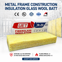 Laine de verre isolante pour bâtiments, classe A1, conforme ASTM E84, pour usage résidentiel, en rouleaux, épaisseur 3,5 pouces, avec cadre métallique, vente en gros