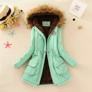 Aliexpress Trending Best Sale Women addensare cappotto lungo caldo inverno con cappuccio collo di pelliccia Parka Coat - Product Image 4