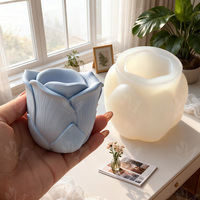 J10-566 Moule en silicone Lotus pour coupelle à encens en ciment et gypse, écologique, pour artisanat DIY en résine époxy, coupelle de rangement, pot de fleurs et ornements