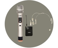 Système de microphone sans fil miniature à main UHF à 2 canaux pour chœur, chant, DJ professionnel, karaoké, conférence, service religieux
