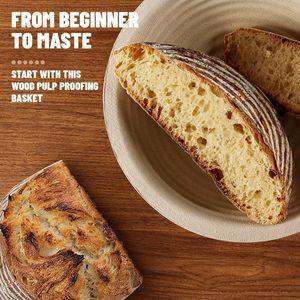 Juego de 2 Cestas de Fermentación para Pan de Pulpa de Madera JOHO, 9 Pulgadas, 2.2 LB, Antiadherentes, Aptas para Lavavajillas, Ecológicas - Product Image 5
