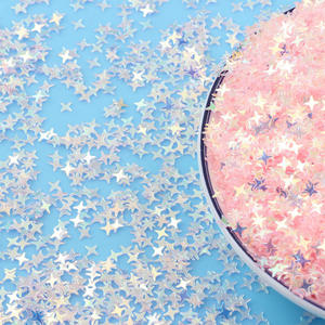 Xu Cai vrac PVC artisanat Slime fournitures holographique irisé clair croix étoile paillettes paillettes flocons pour artisanat - Product Image 1